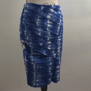 🆕 Eva Franco by Anthropologie Navy Blue &amp; White Cotton Pencil Skirt (4)