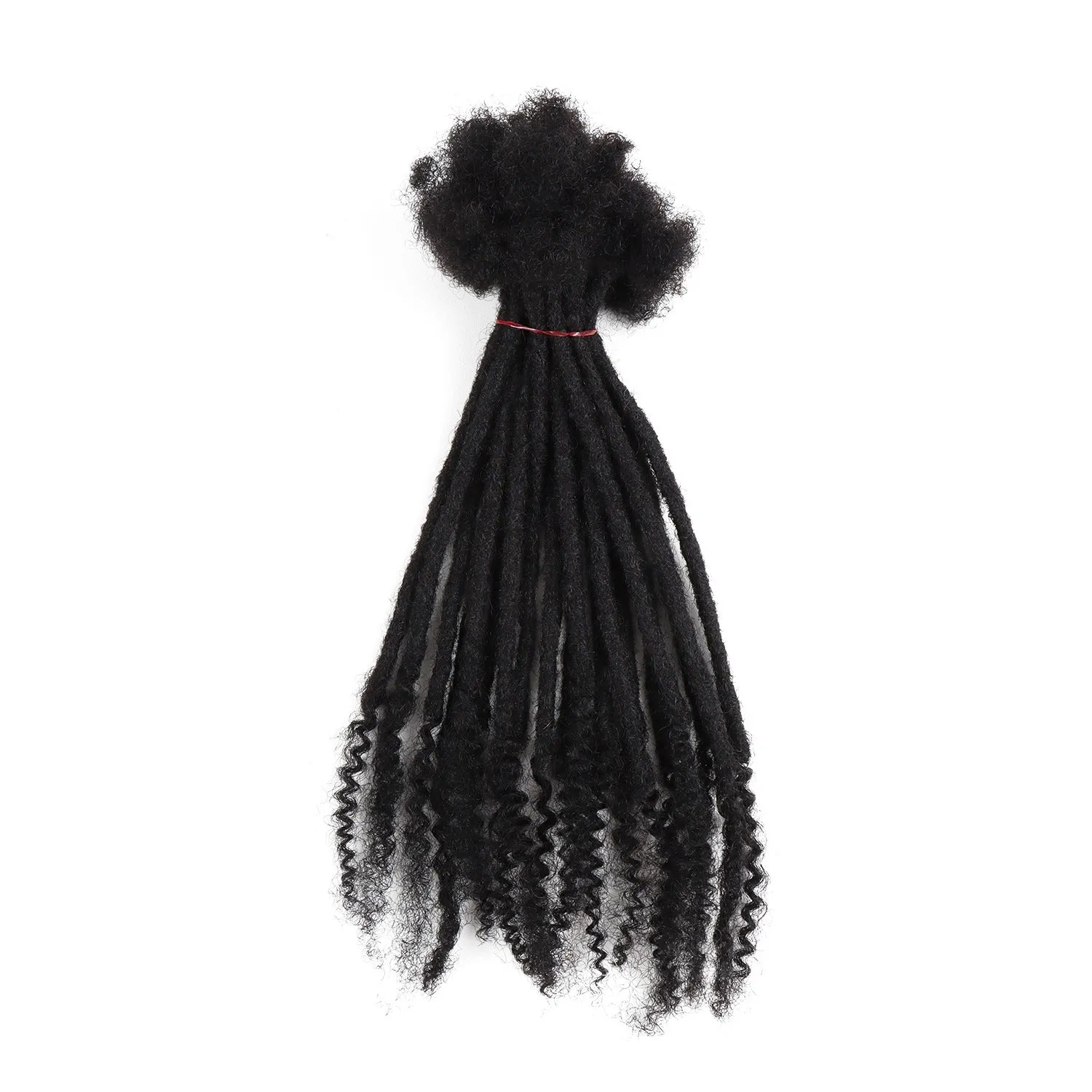100% Godess Curly Tips Dreadloc Extensions Human Hair Dreadlocs 70 Locs Per Bundle Natural Textured Coil Tip Loc Extensions