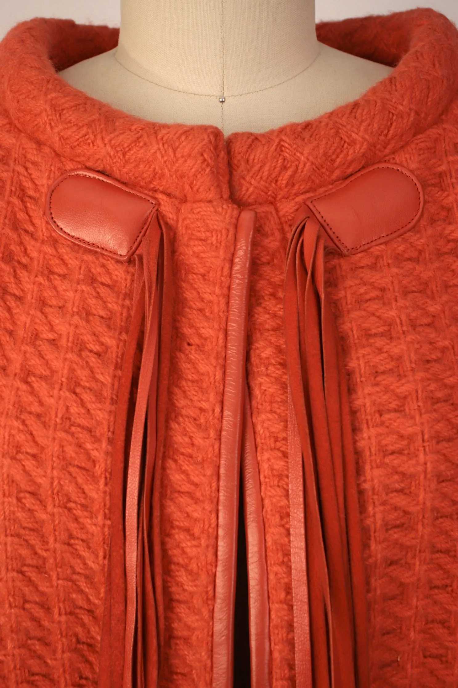 1970s Sills Bonnie Cashin Wool & Leather Coat