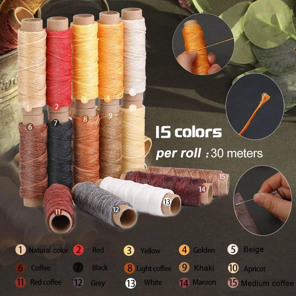 66-piece Leather Working Tools Kit for Beginner or Adults Gifts with Tool Manual