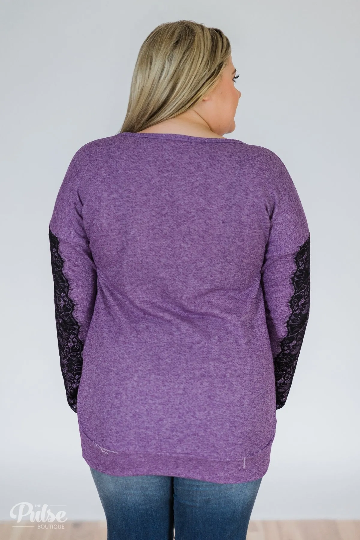 A Pinch of Lace Sweater- Purple