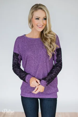 A Pinch of Lace Sweater- Purple