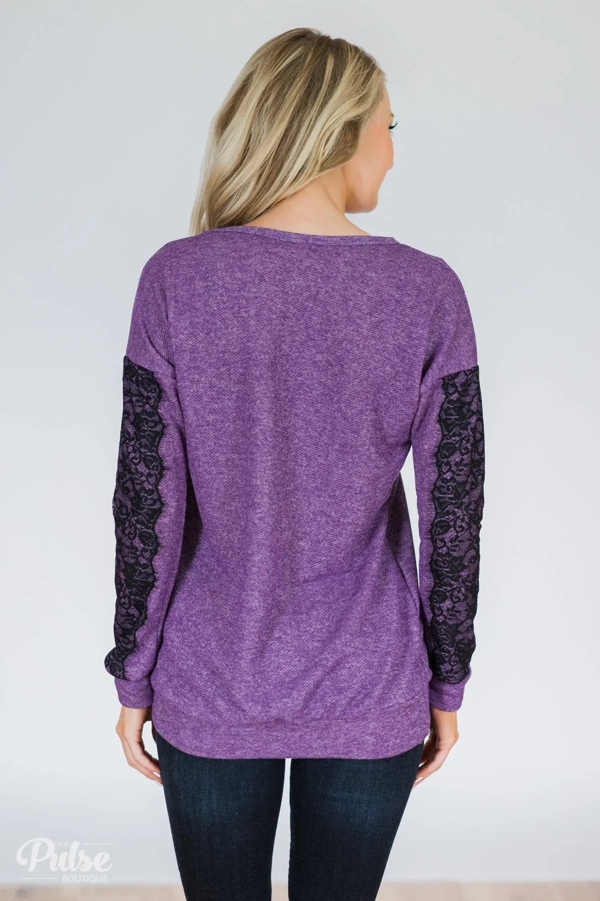 A Pinch of Lace Sweater- Purple