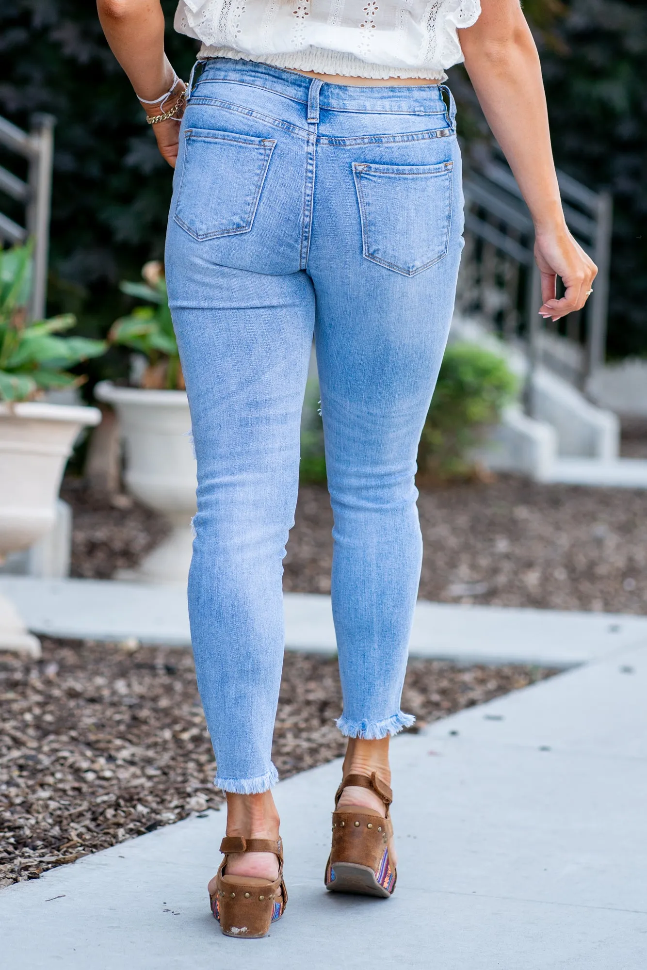 Abigail Mid Rise Distressed Skinny