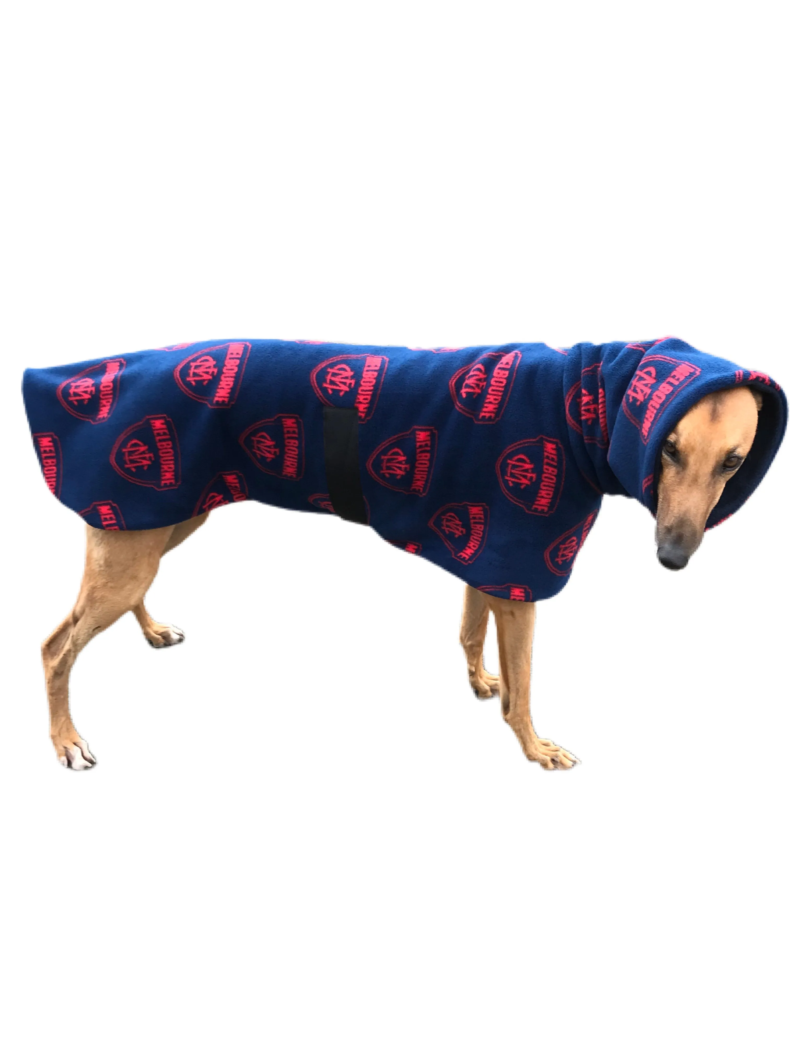 AFL Melbourne inspired greyhound coat deluxe style double polar fleece washable