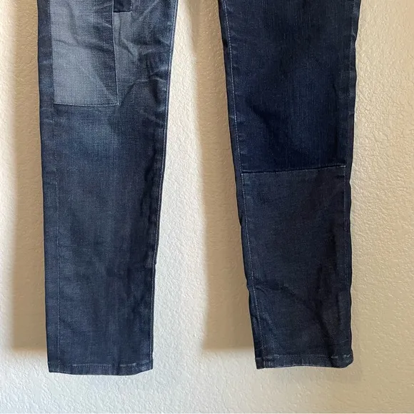 AG Adriano Goldschmeid Patchwork Stevie Ankle Slim Straight Leg Crop Jeans