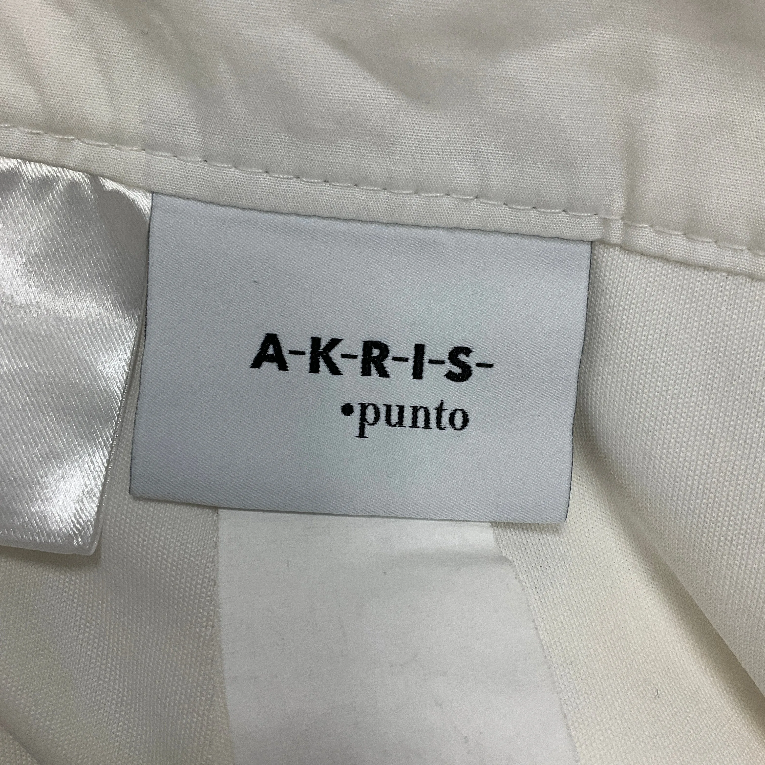 Akris Punto White Circle Patterned Flounce Skirt