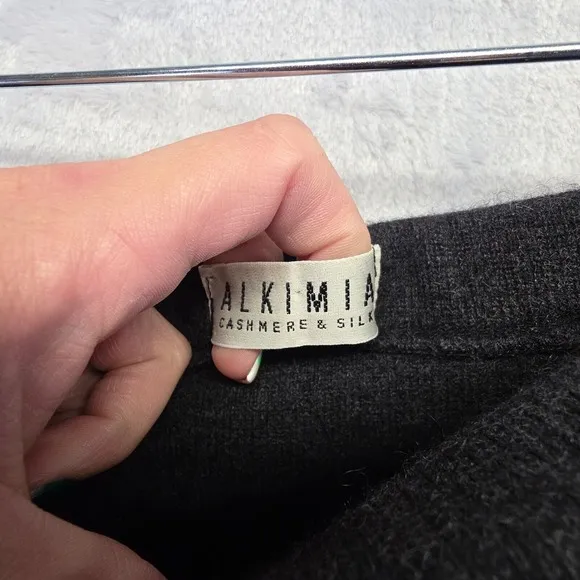 Alkimia Cashmere Silk Skirt Women S Gray Knit Pencil Secretary Pencil Preppy 90s