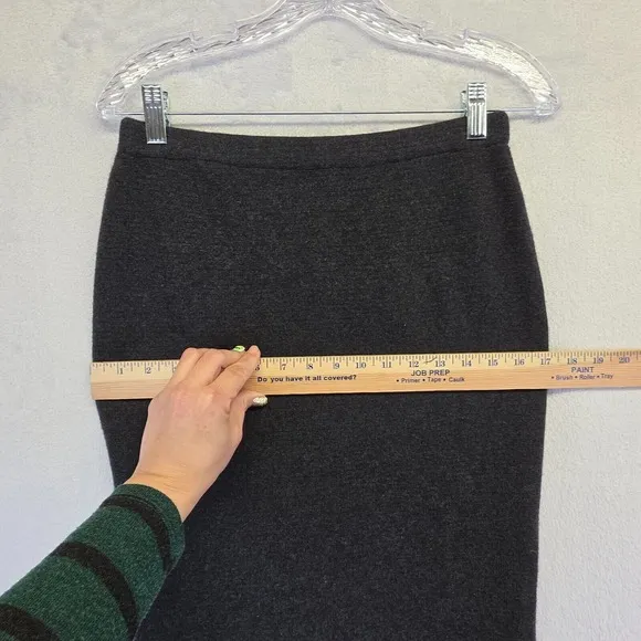 Alkimia Cashmere Silk Skirt Women S Gray Knit Pencil Secretary Pencil Preppy 90s