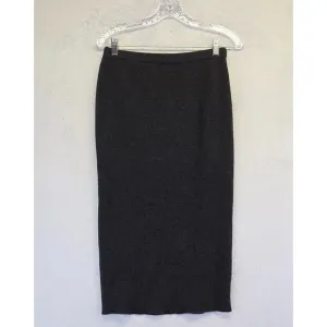 Alkimia Cashmere Silk Skirt Women S Gray Knit Pencil Secretary Pencil Preppy 90s