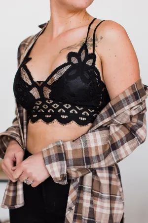 All About It Lace Bralette- Black