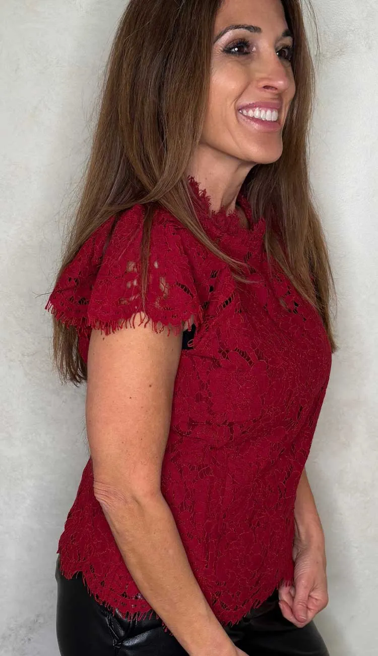 Ambrose Lace Top Scarlett
