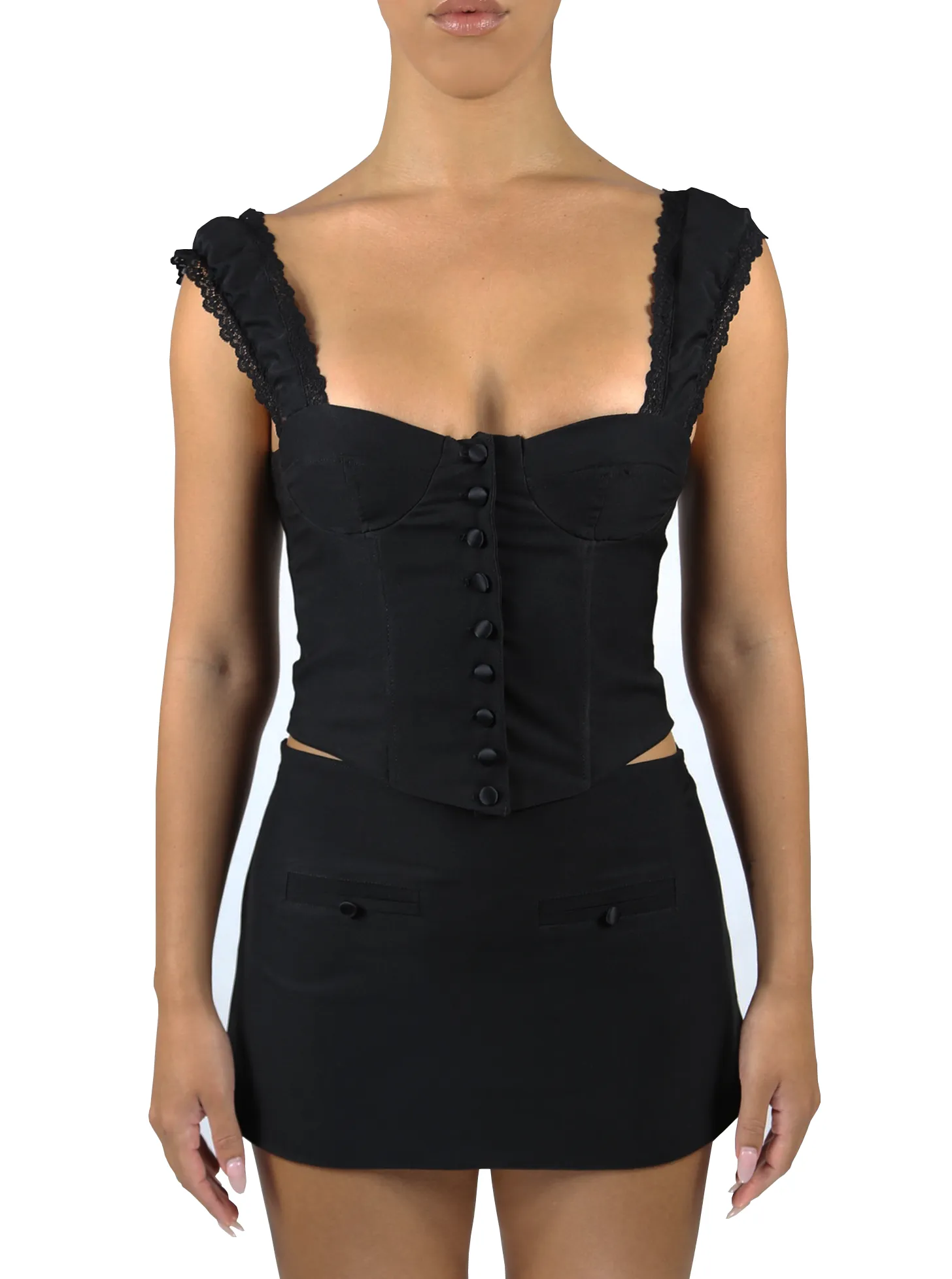 Amour Lace Up Corset | Black