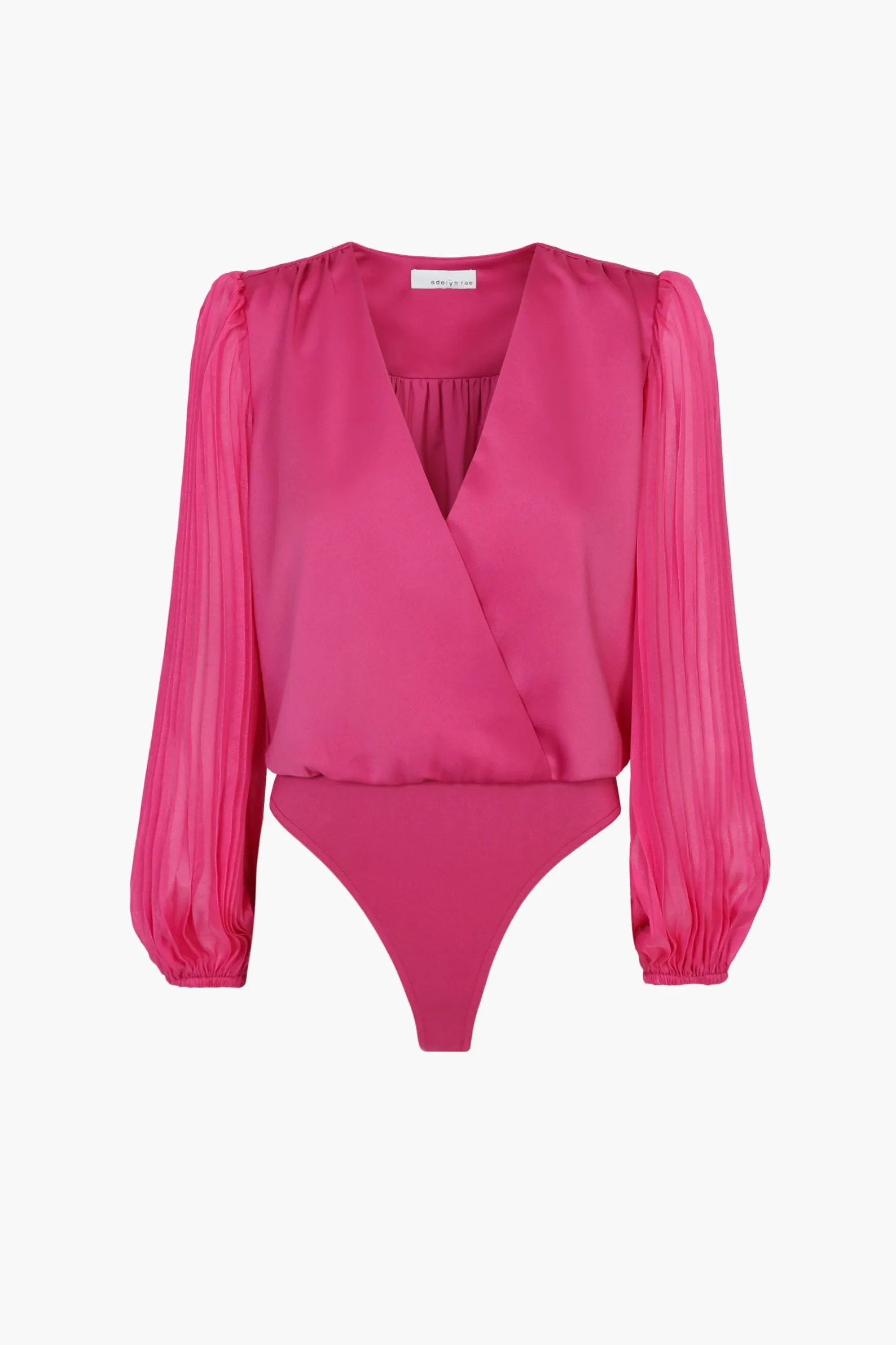 Andaz Pleated Organza Sleeve Surplice Top