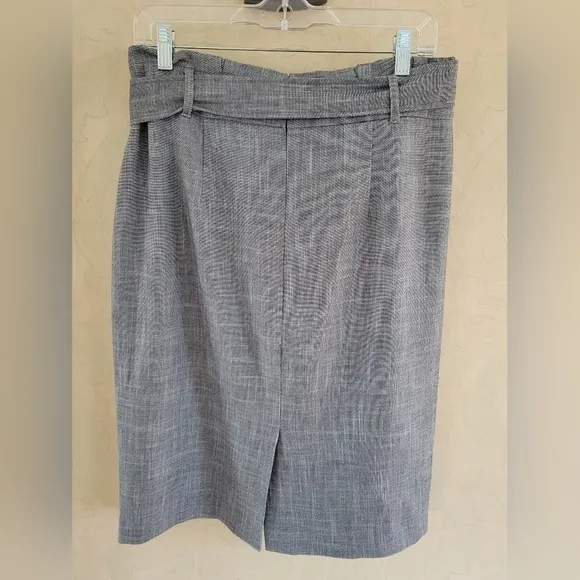 Ann Taylor Gray Belted Business Pencil Skirt-Size 12