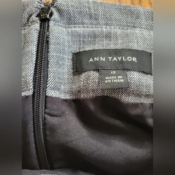 Ann Taylor Gray Belted Business Pencil Skirt-Size 12