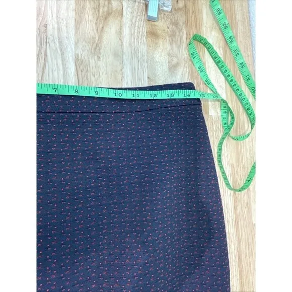 ANN TAYLOR Pencil Skirt Sz 4 Navy Blue Red Black Zip
