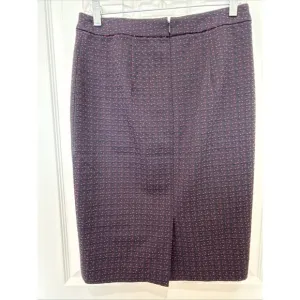 ANN TAYLOR Pencil Skirt Sz 4 Navy Blue Red Black Zip