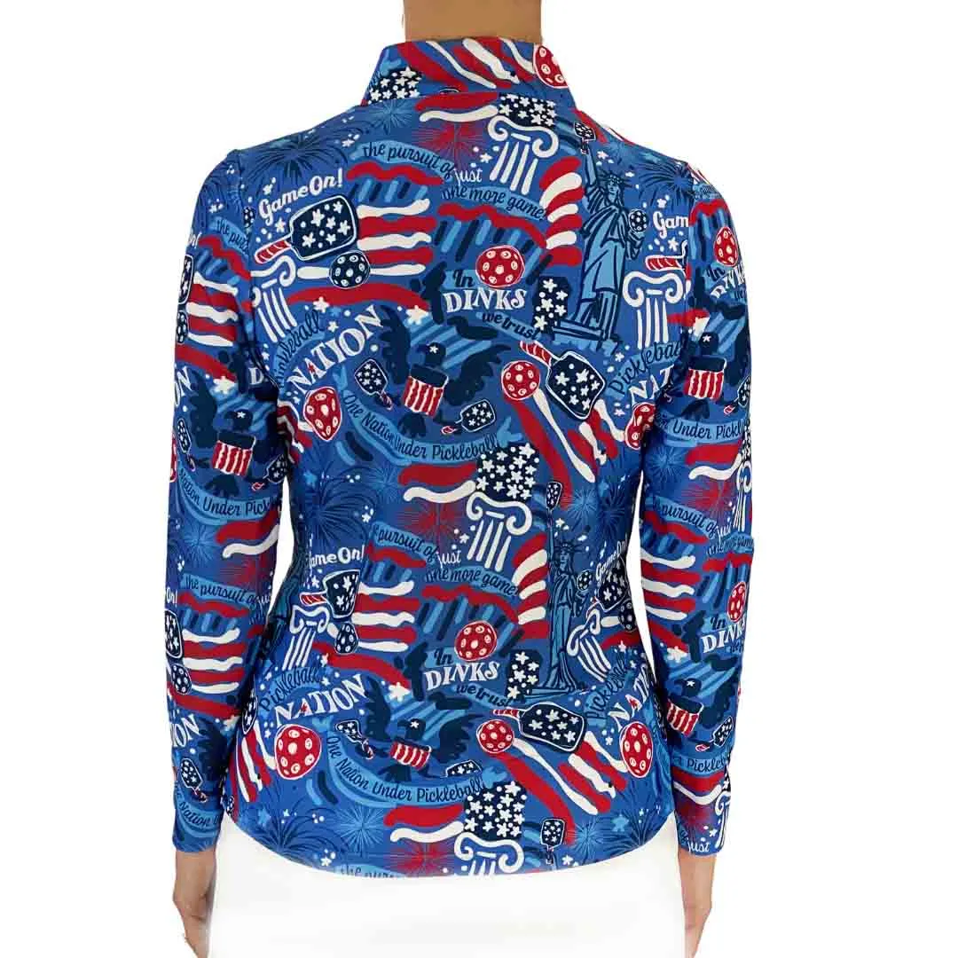 Anna Maria Pullover in Pickleball Nation Red White Blue