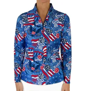 Anna Maria Pullover in Pickleball Nation Red White Blue