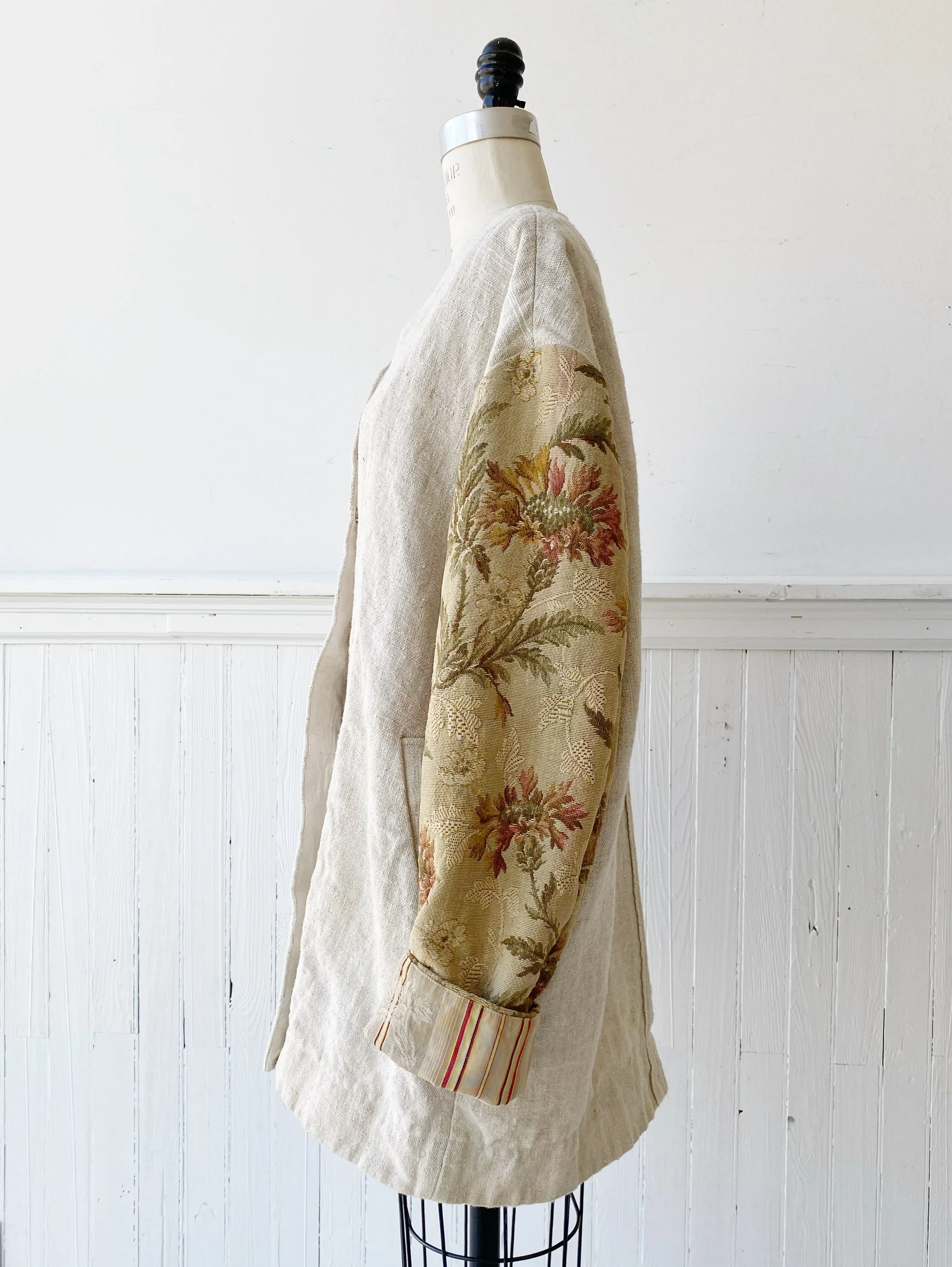 antique jacquard sleeve blazer