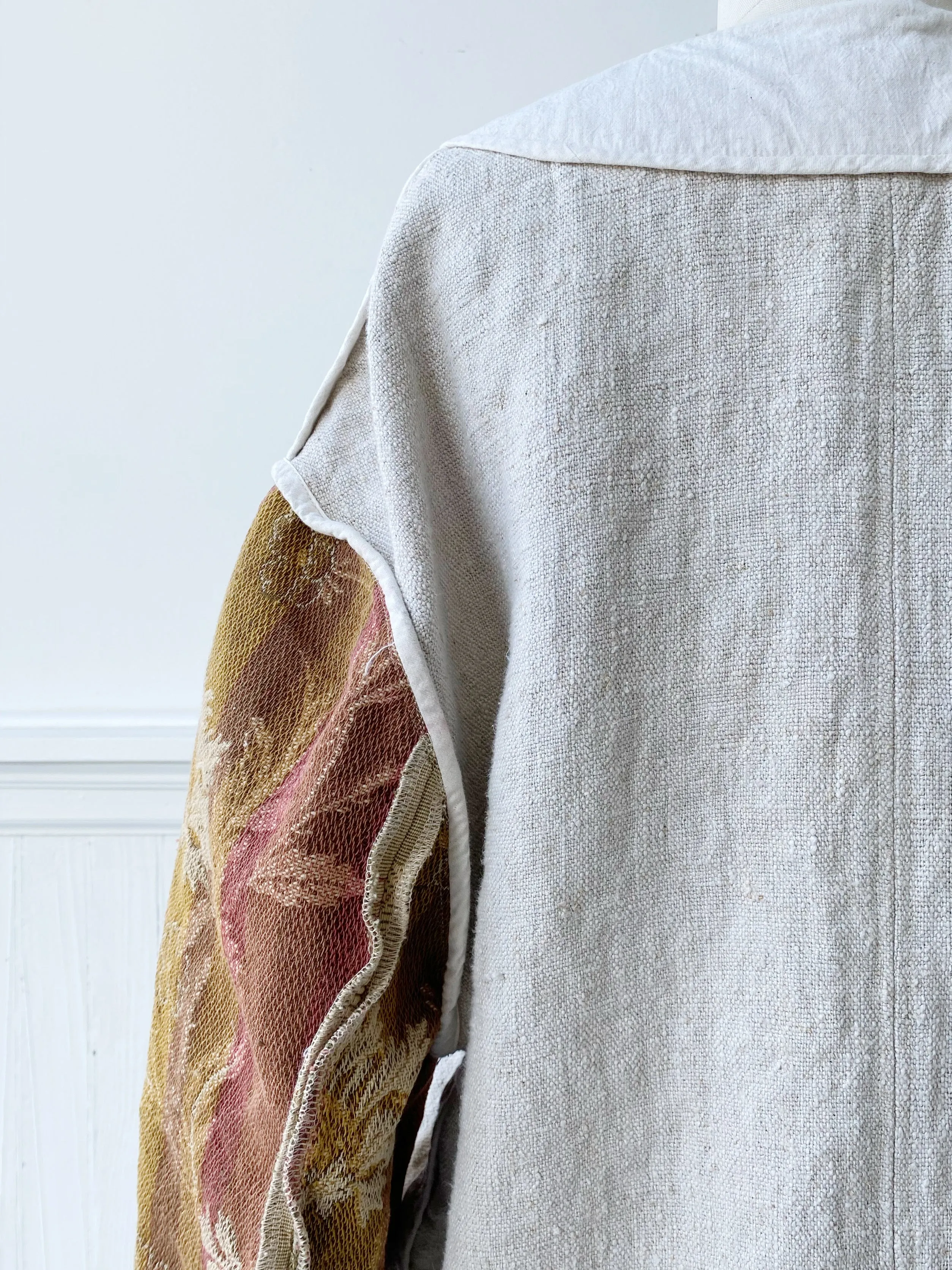 antique jacquard sleeve blazer