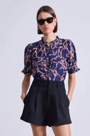Apiece Apart Los Altos Top in Large Lace Navy Floral