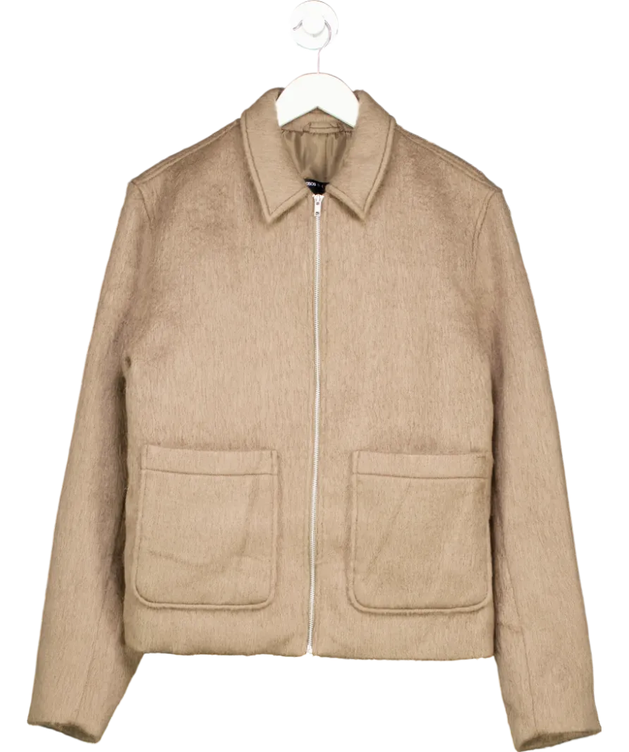 ASOS Brown Textured Harrington Jacket UK M