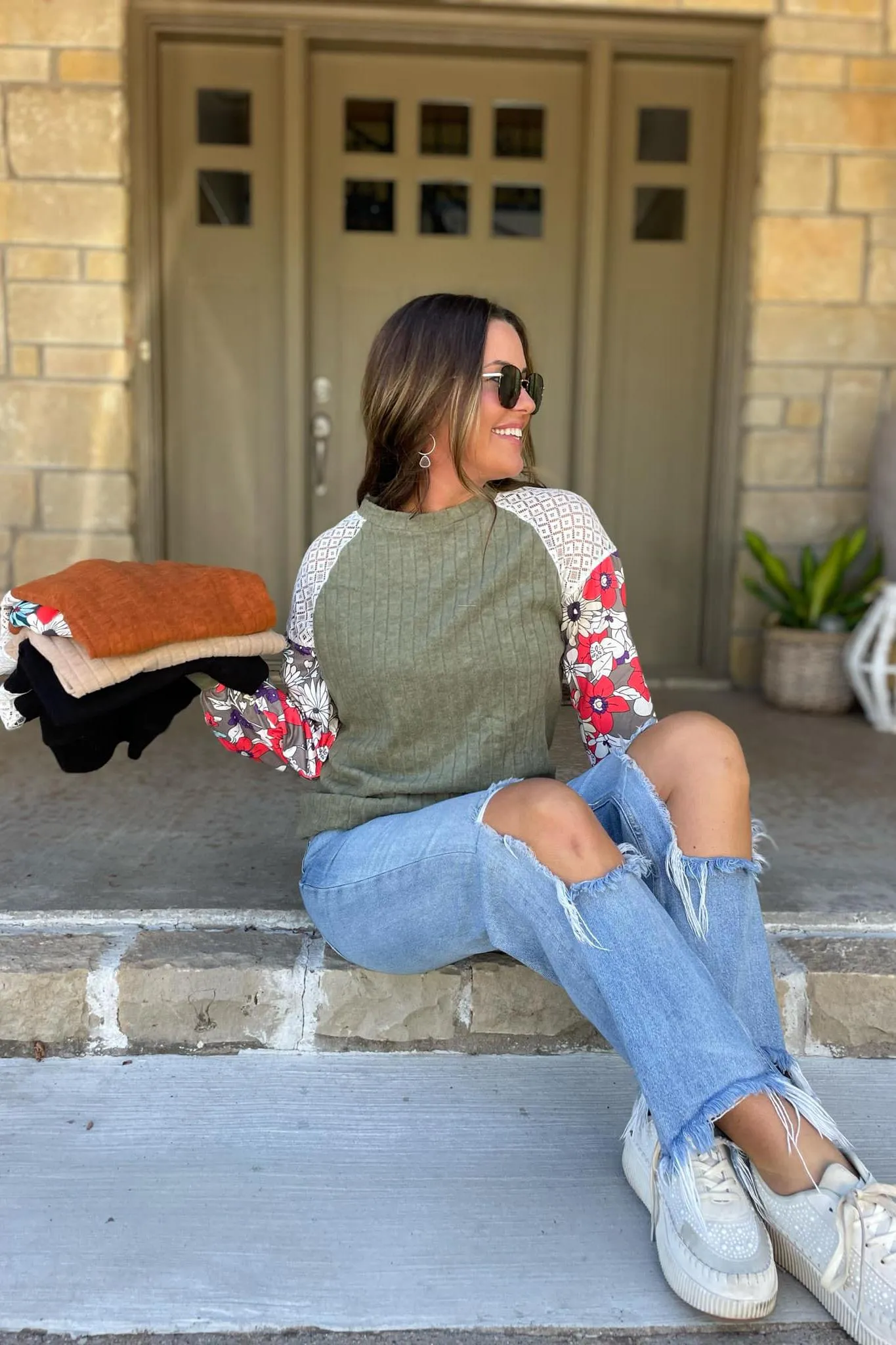 Aston Patchwork Blouse in Four Colors