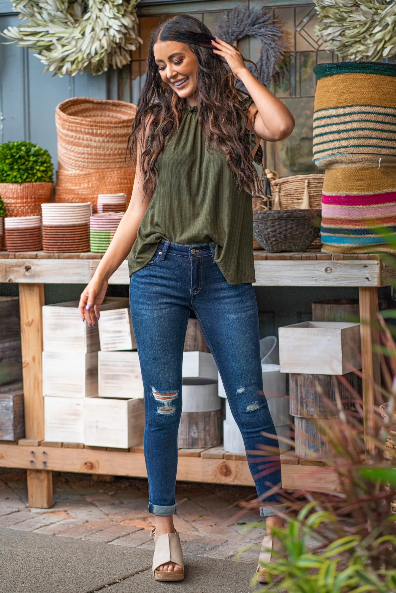 Aurora Mid Rise Cuffed Hem Skinny