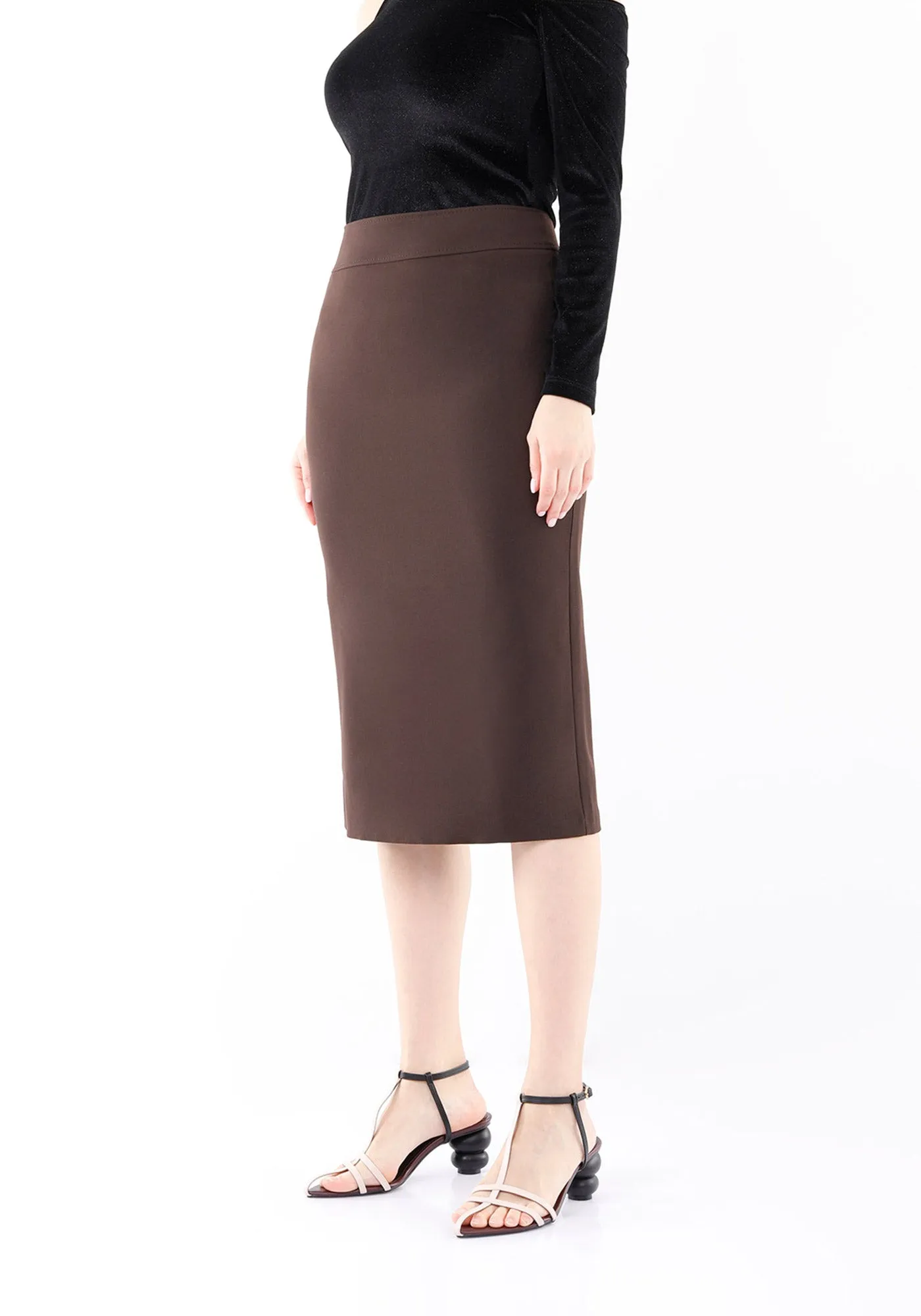 Back Vented Midi Pencil Skirt - G-Line