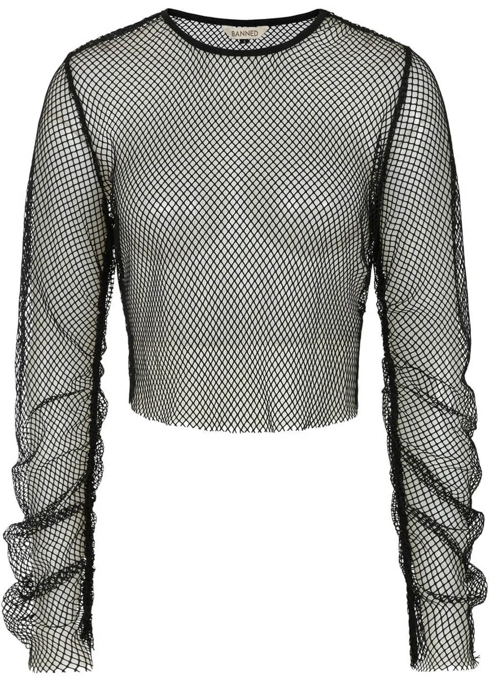 Banned Alternative Zoey Fishnet Top Black