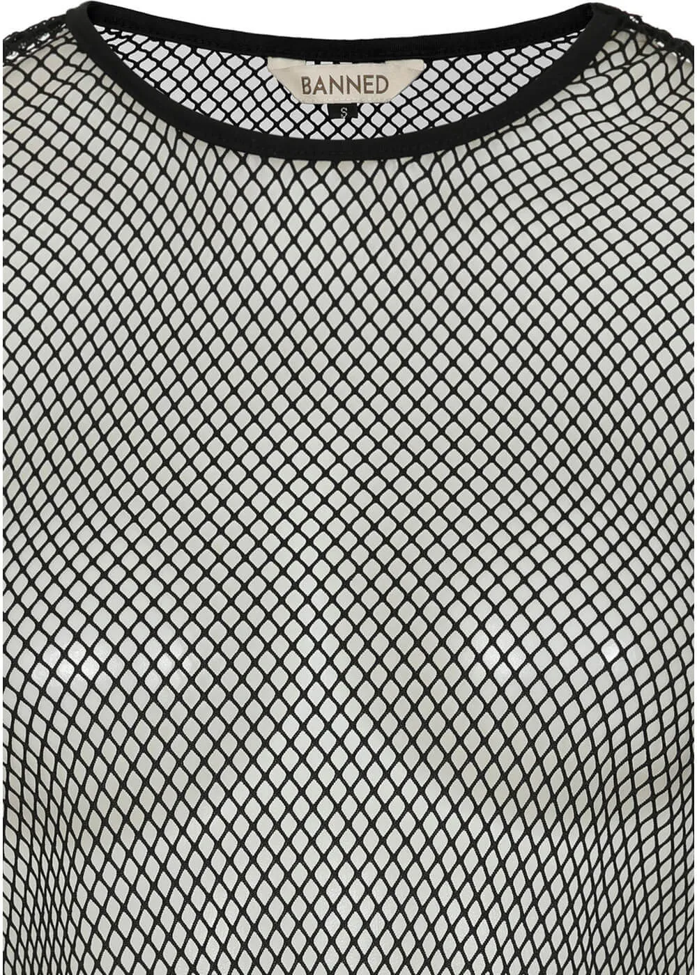 Banned Alternative Zoey Fishnet Top Black