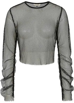 Banned Alternative Zoey Fishnet Top Black