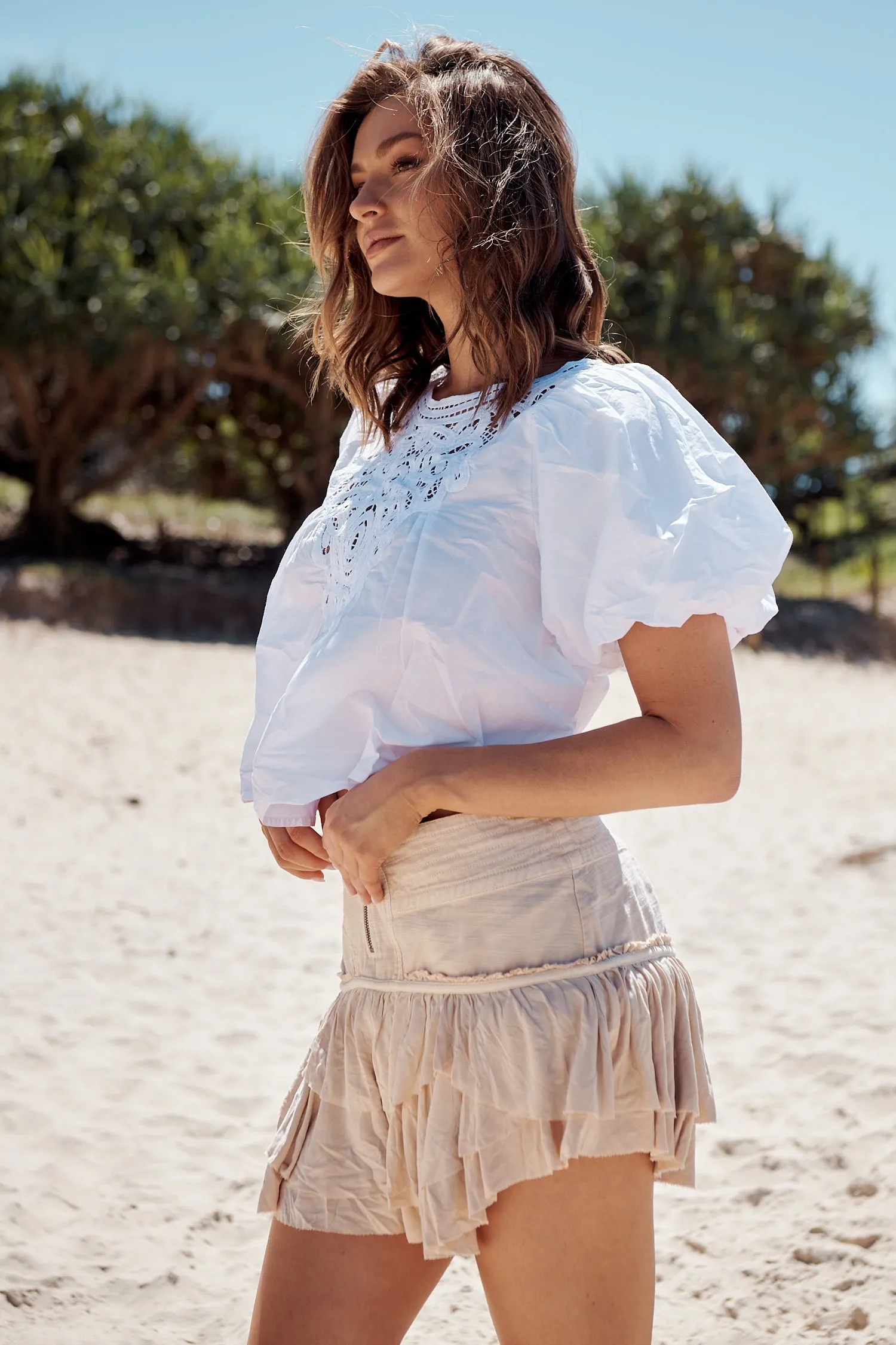 Bardot Top- White~ Free People
