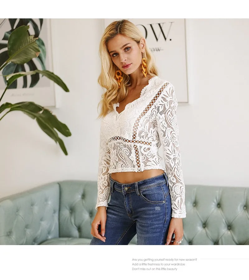 Beauty Queen Lace Top - White