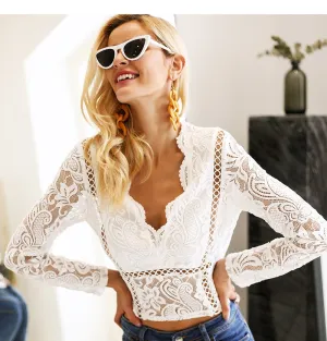 Beauty Queen Lace Top - White