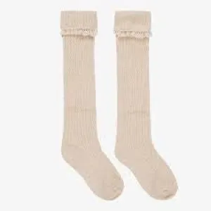 Beige Knee Length Socks