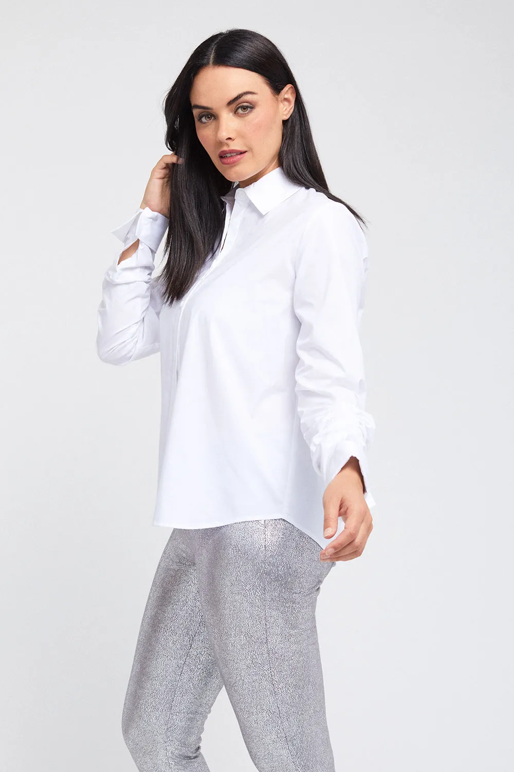 Belgium Shirred Sleeve Shirt: FINAL SALE