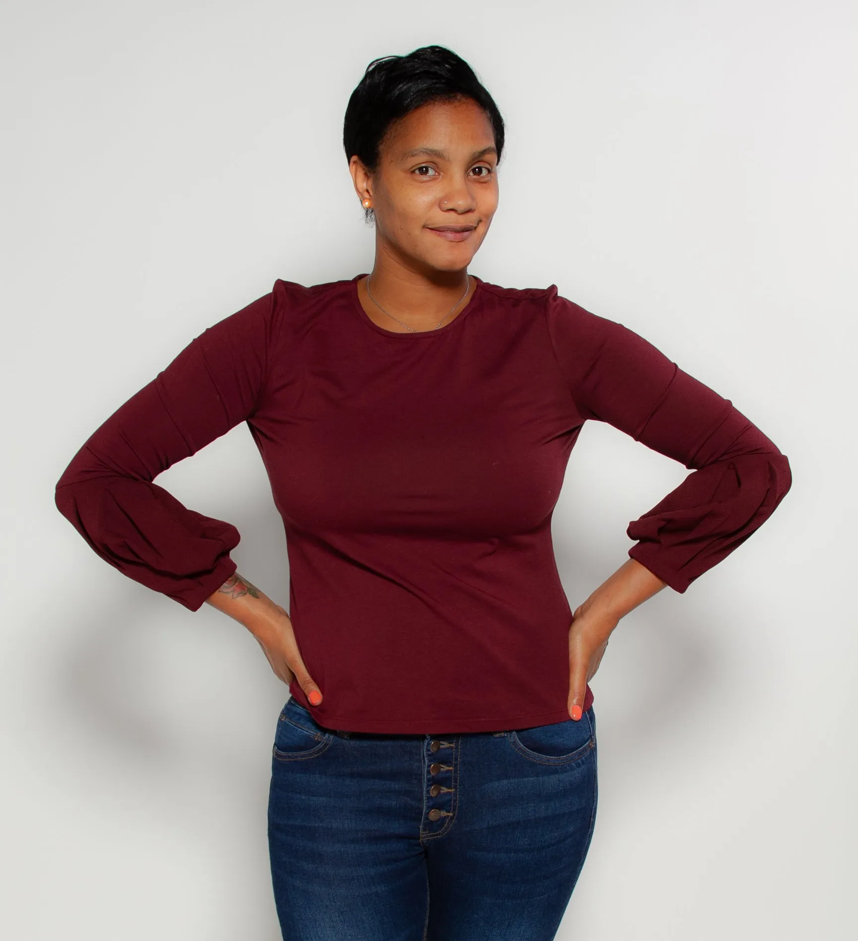 Bell Pleated Sleeve Shirt