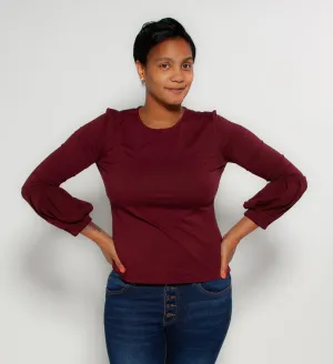 Bell Pleated Sleeve Shirt