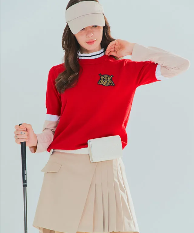 BENECIA 12 Pleated Short Sleeve - Red