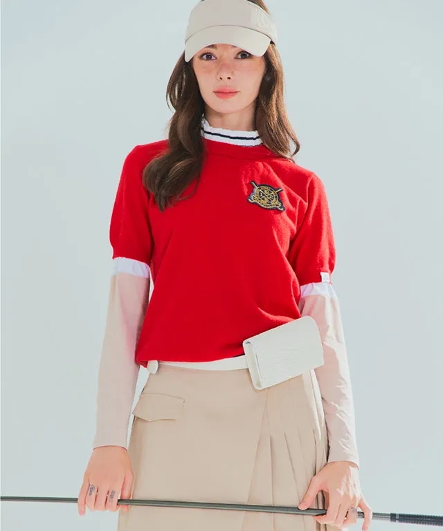 BENECIA 12 Pleated Short Sleeve - Red