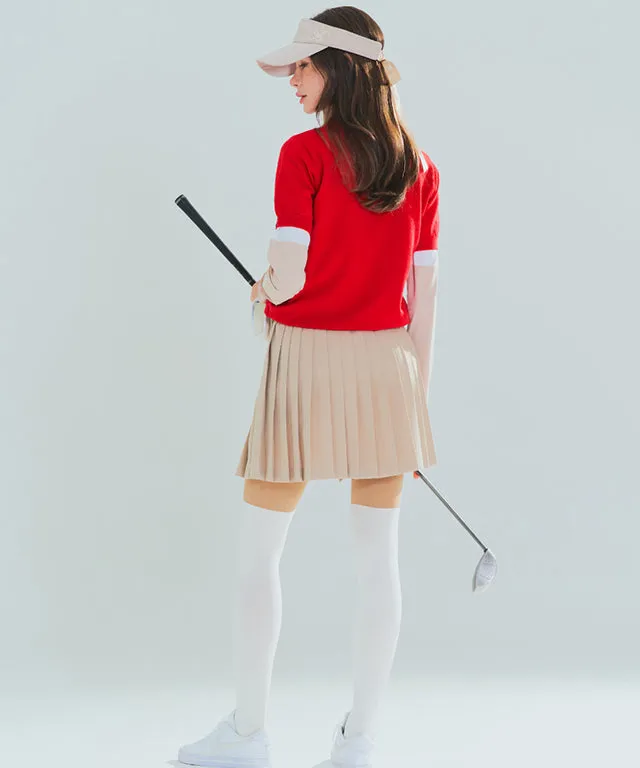 BENECIA 12 Pleated Short Sleeve - Red