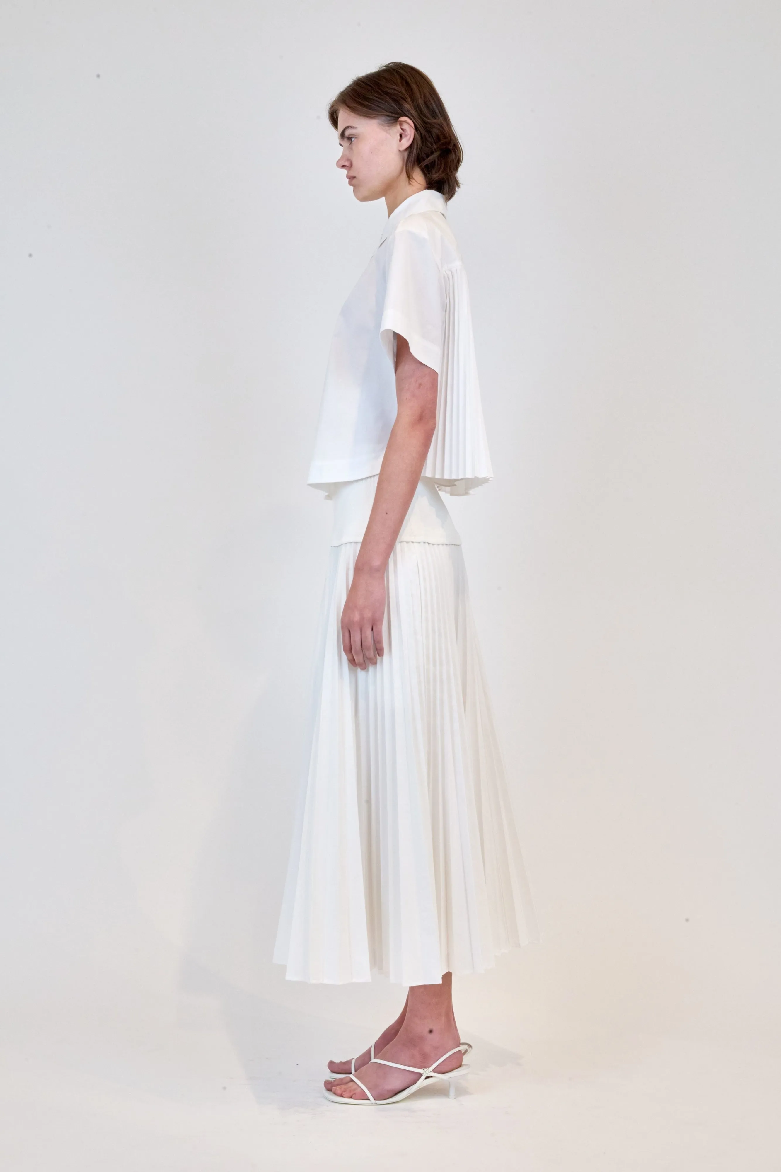 Bernie Pleated Shirt in White
