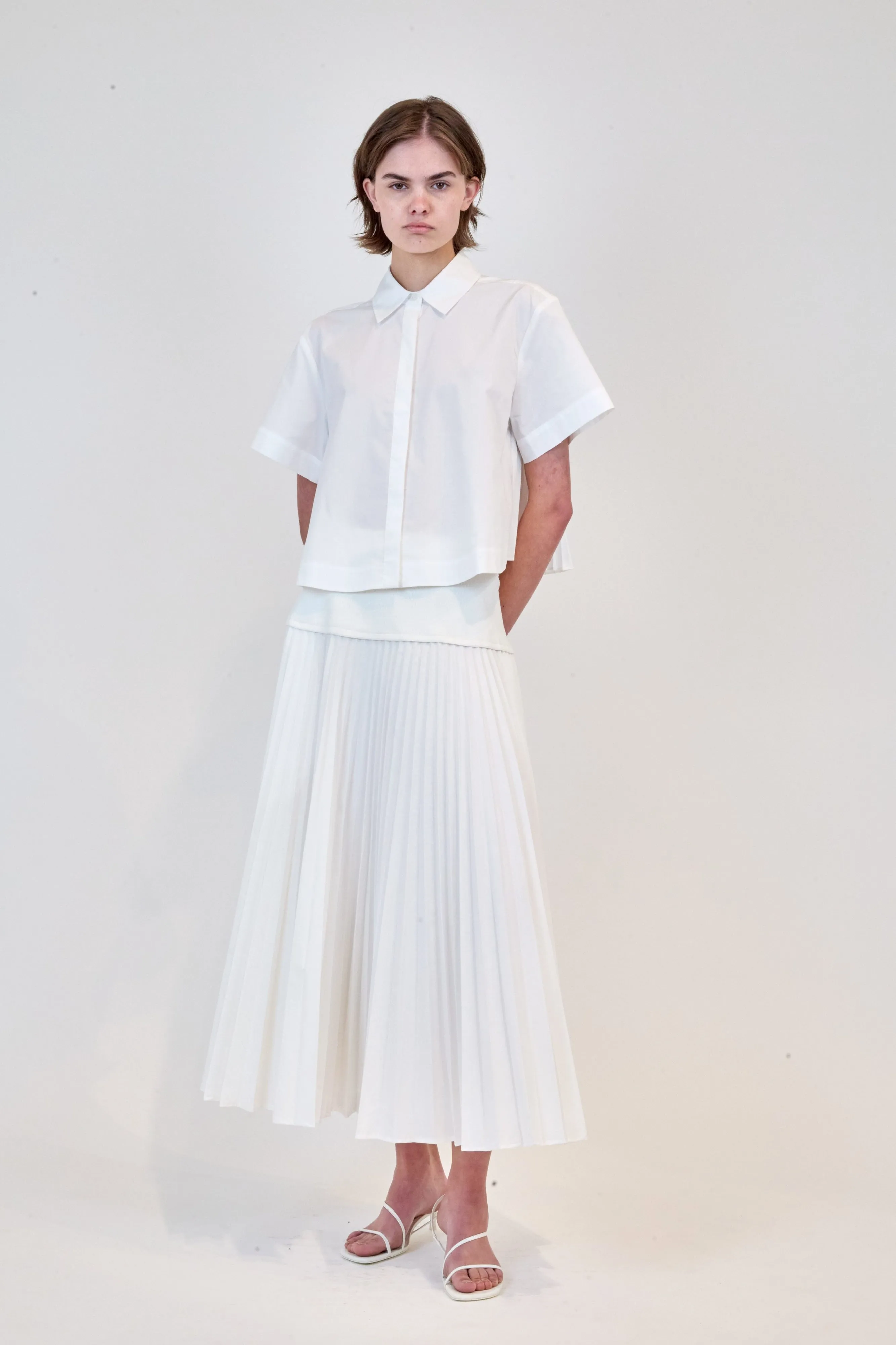 Bernie Pleated Shirt in White