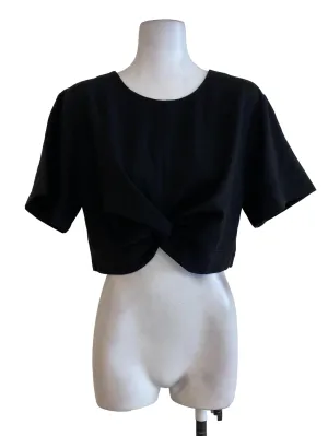 Black Sabrina Neck Top