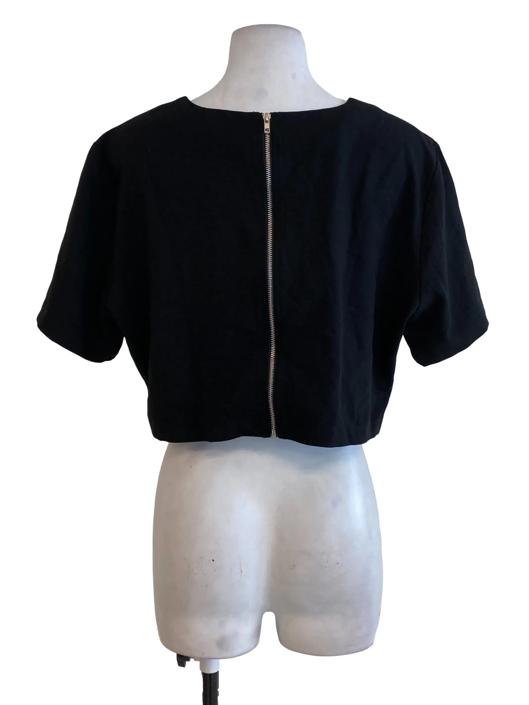 Black Sabrina Neck Top