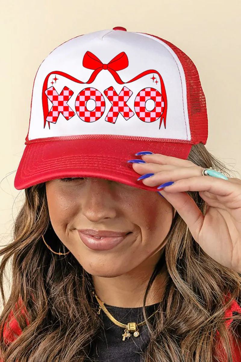 Bow And Kisses Foam Mesh Back Trucker Cap