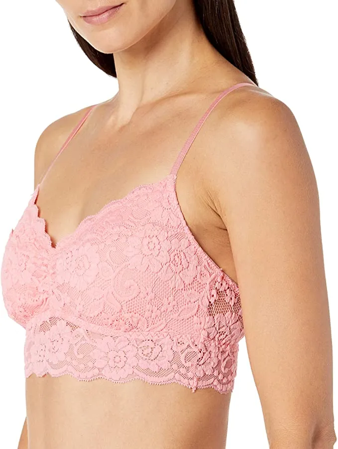 Brand new Mae Women's Lace Wire free Padded Bralette in Coral, Sz M